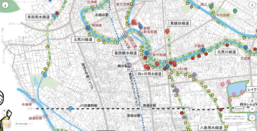 デジタルマップ×音声ガイド「越谷市緑道マップ」を公開