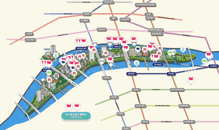 大阪府大阪市にて「中之島パビリオンフェスティバルマップ」が公開